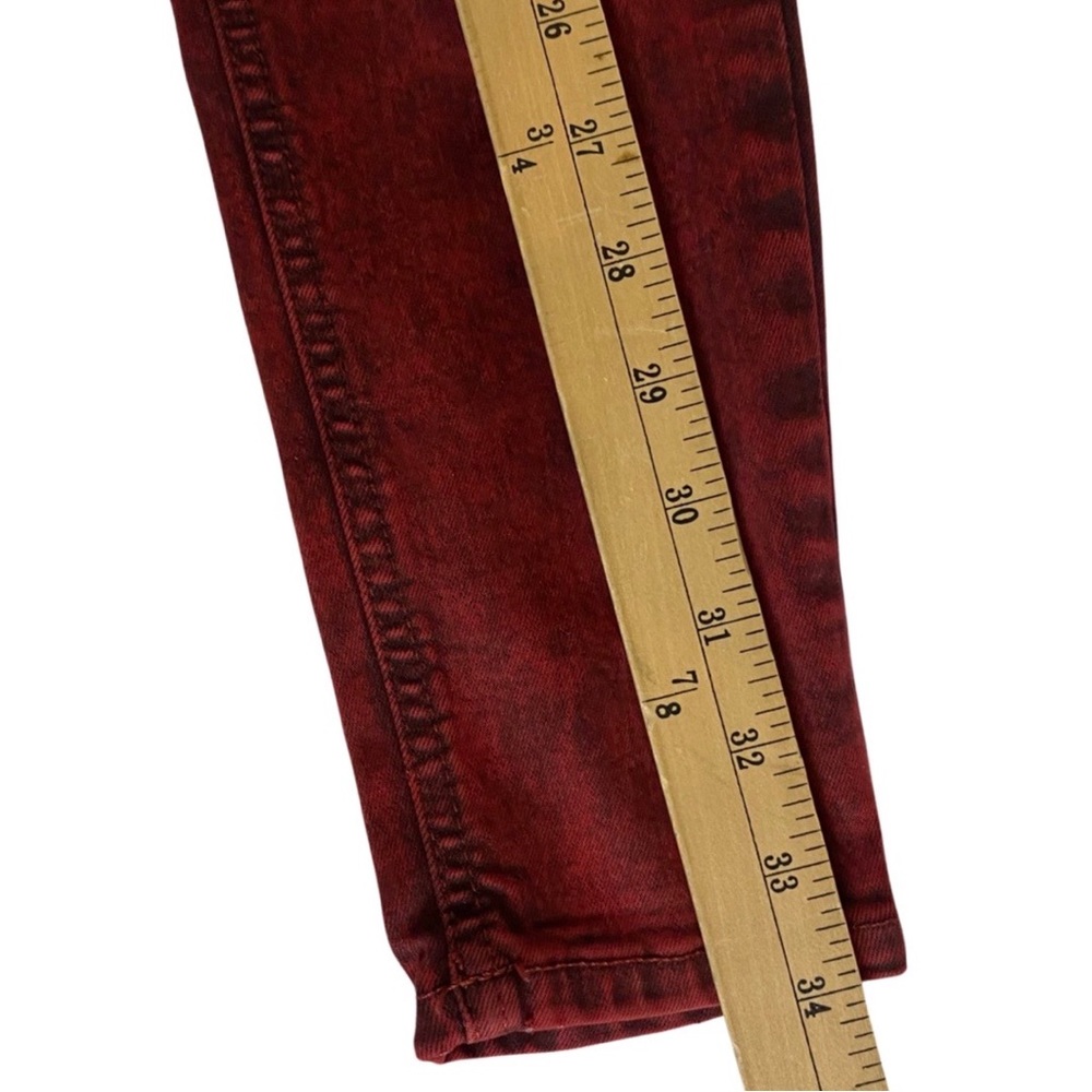 TOPSHOP JAIME- high waist Red Acid Wash Skinny jeans - Picture 7 of 13